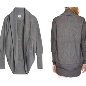 Aritzia Wilfred Open Front Diderot Cocoon Relaxed Cardigan Sweater Gray XS